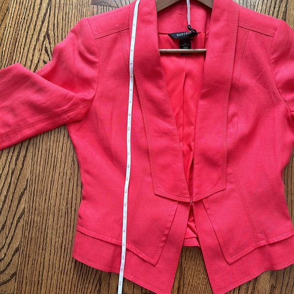 White House, Black market size 6 linen blend blazer coral color - Picture 13 of 14